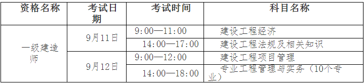 湖北省2021一级建造师考试时间