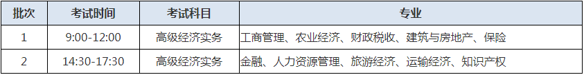 2022年高级经济师考试时间安排【参考2021年】